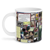 "Christmas vintage stamp" GIANT MUG - 20 OZ. - In SPANISH LANGUAGE! - Perfect hot chocolate, tea, coffee. And for soup, cereal, ice cream, or chili too!