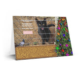 Set of 5 DELUXE CHRISTIAN CHRISTMAS GREETING CARDS - Including one Illustrated Greeting Card and one Game Greeting Card with a WORD SEARCH, inside!!! - PATH TO LIGHT