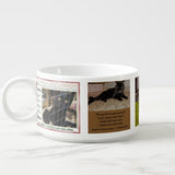 "Christmas stamps" SOUP MUG - Have messages to souls! Includes pieces of Christmas songs in English and Spanish!